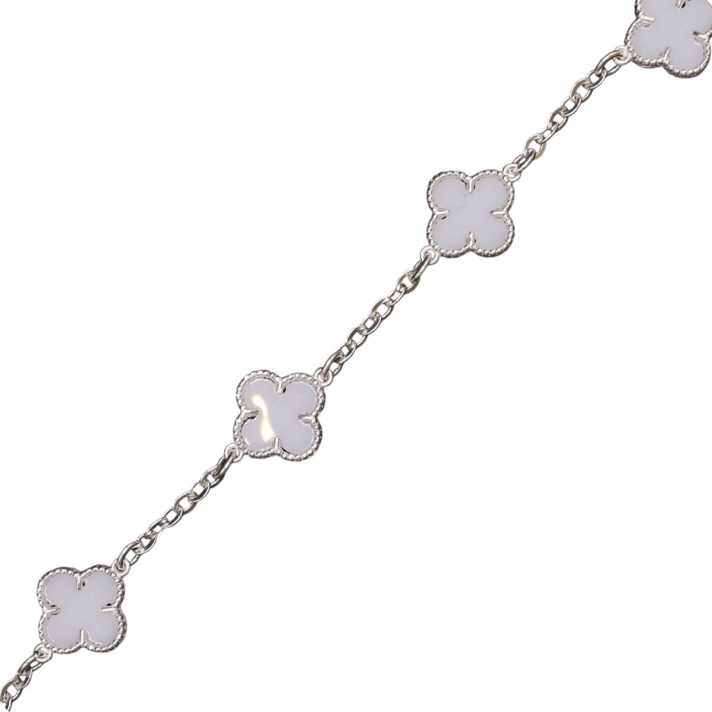 Pulso De Plata .925 Estilo Trebol 18 cm