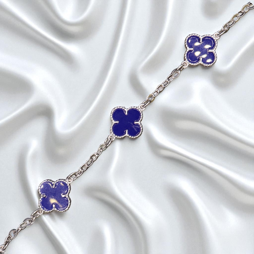 Pulso De Plata .925 Estilo Trebol 18 cm