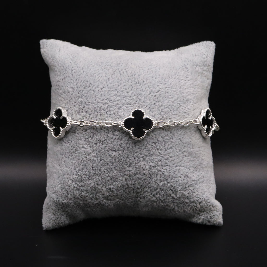 Pulso De Plata .925 Estilo Trebol 18 cm