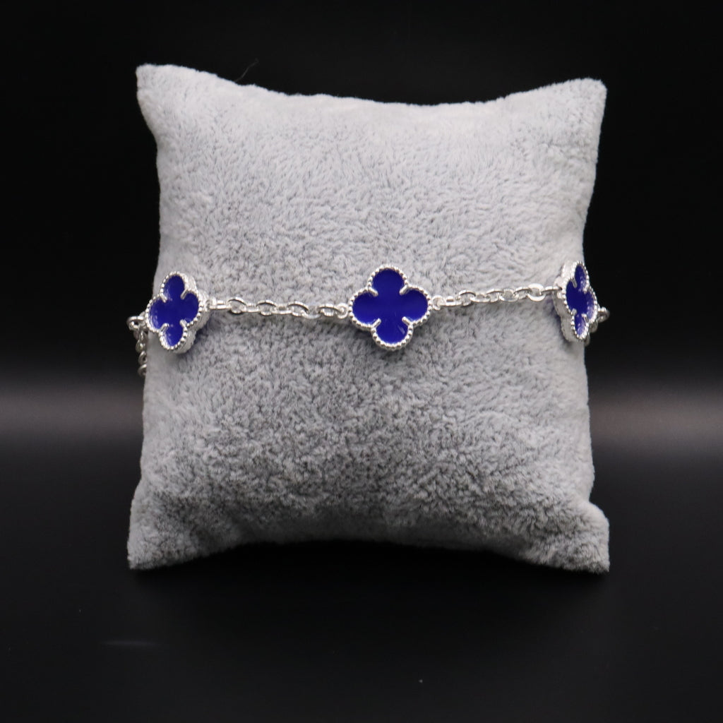 Pulso De Plata .925 Estilo Trebol 18 cm