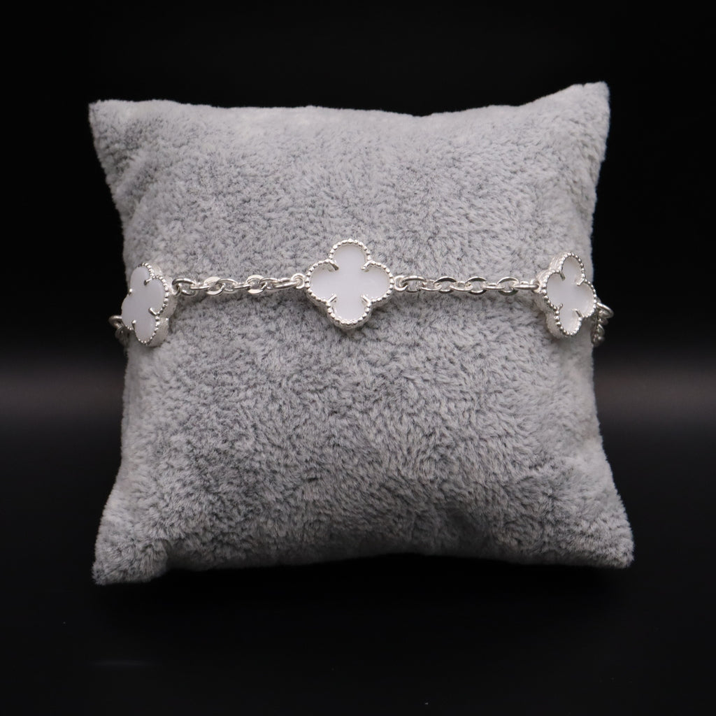 Pulso De Plata .925 Estilo Trebol 18 cm