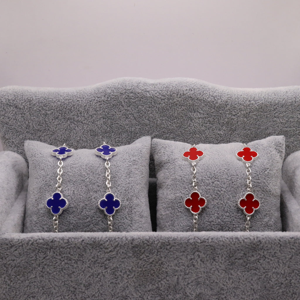 Pulso De Plata .925 Estilo Trebol 18 cm