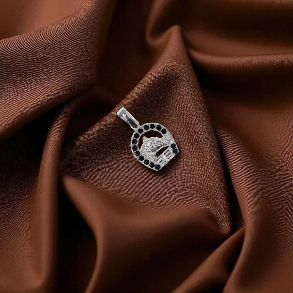 Dije De Caballo Con Herradura De Colores + Cadena en Plata .925