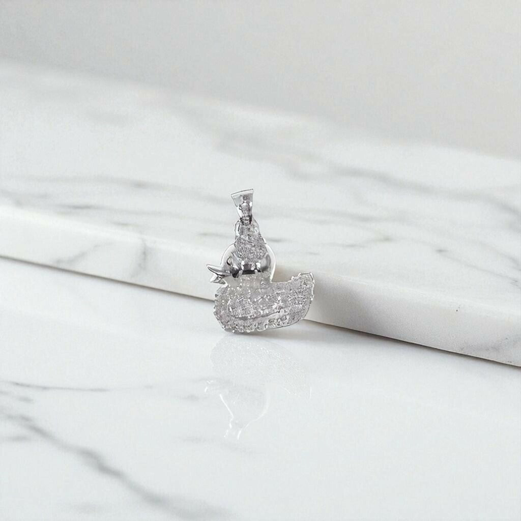 Dije De Pato + Cadena en Plata .925