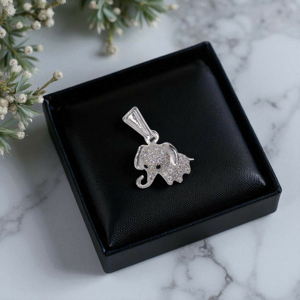 Dije De Elefante Blanco + Cadena en Plata .925