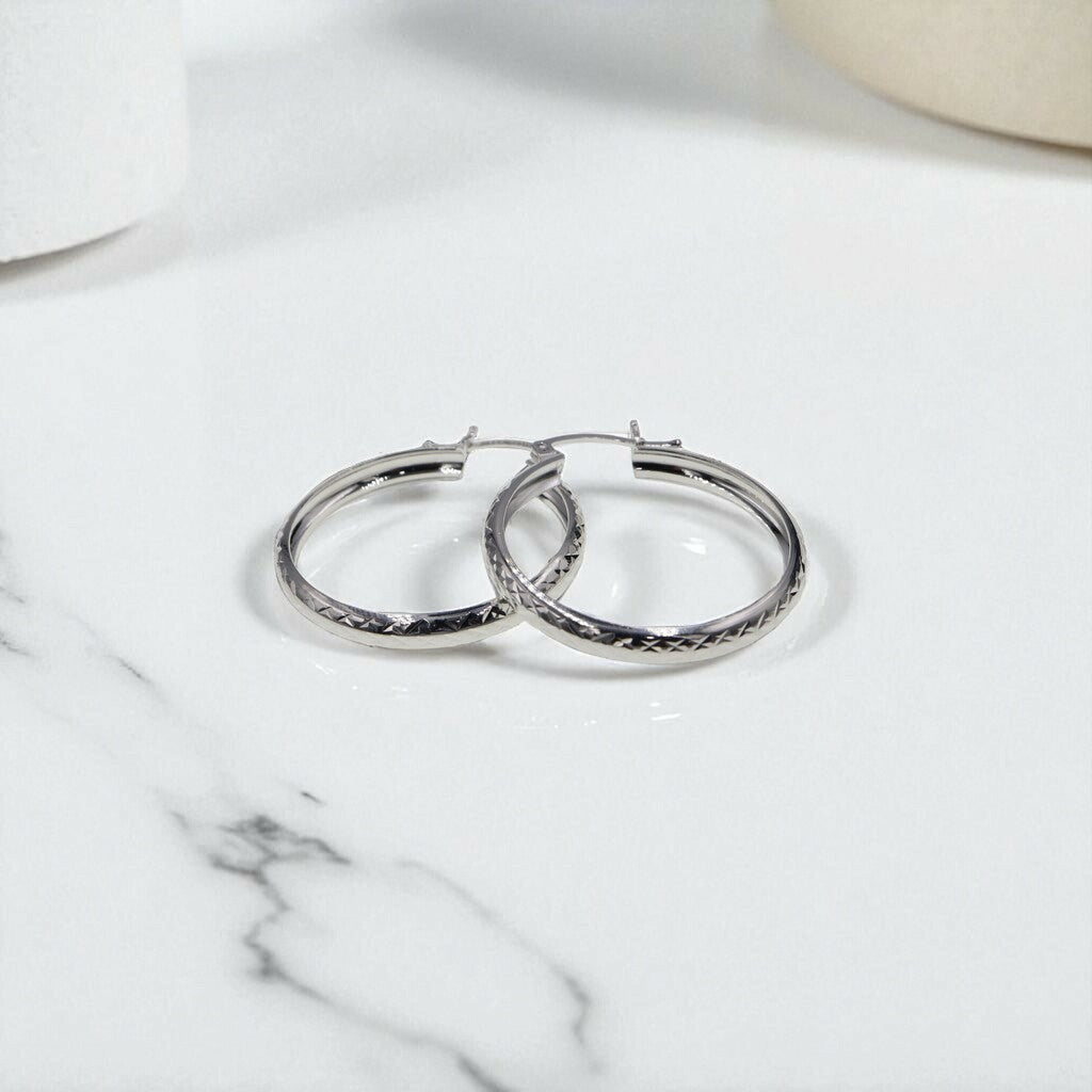 Arracadas Grabado Rombo de Plata .925