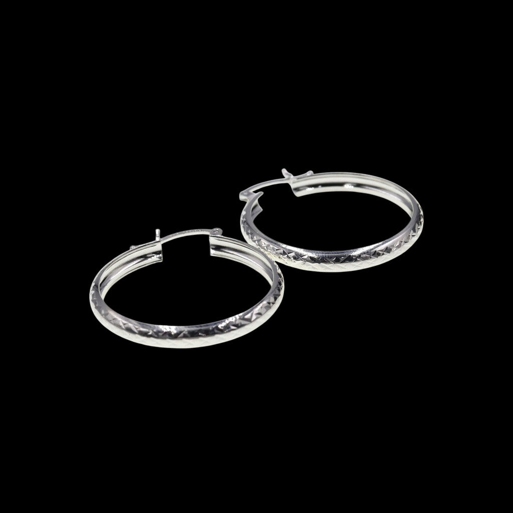 Arracadas Grabado Rombo de Plata .925