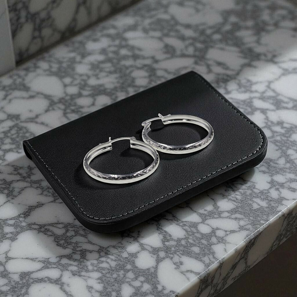 Arracadas Grabado Rombo de Plata .925