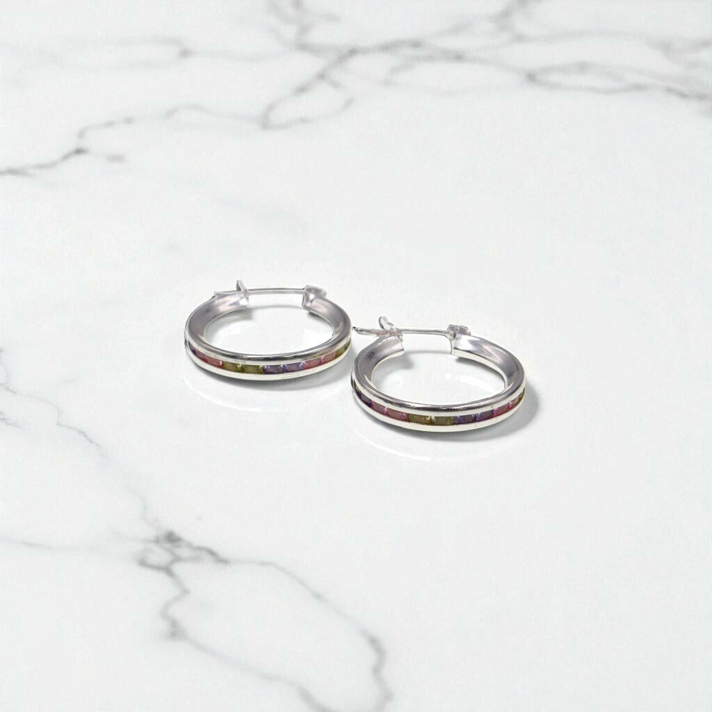 Arracadas Multicolor de Plata .925