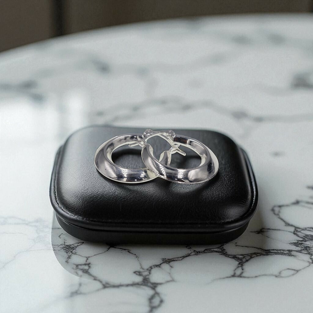 Arracadas Lisa de Plata .925