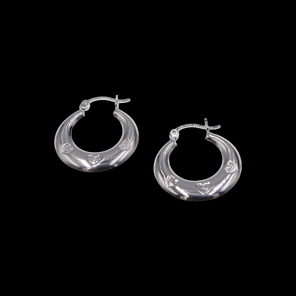 Arracadas De Corazones de Plata .925