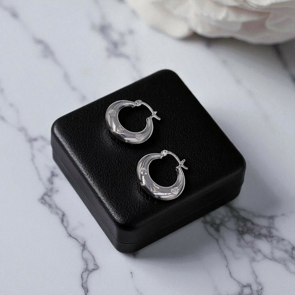 Arracadas De Corazones de Plata .925