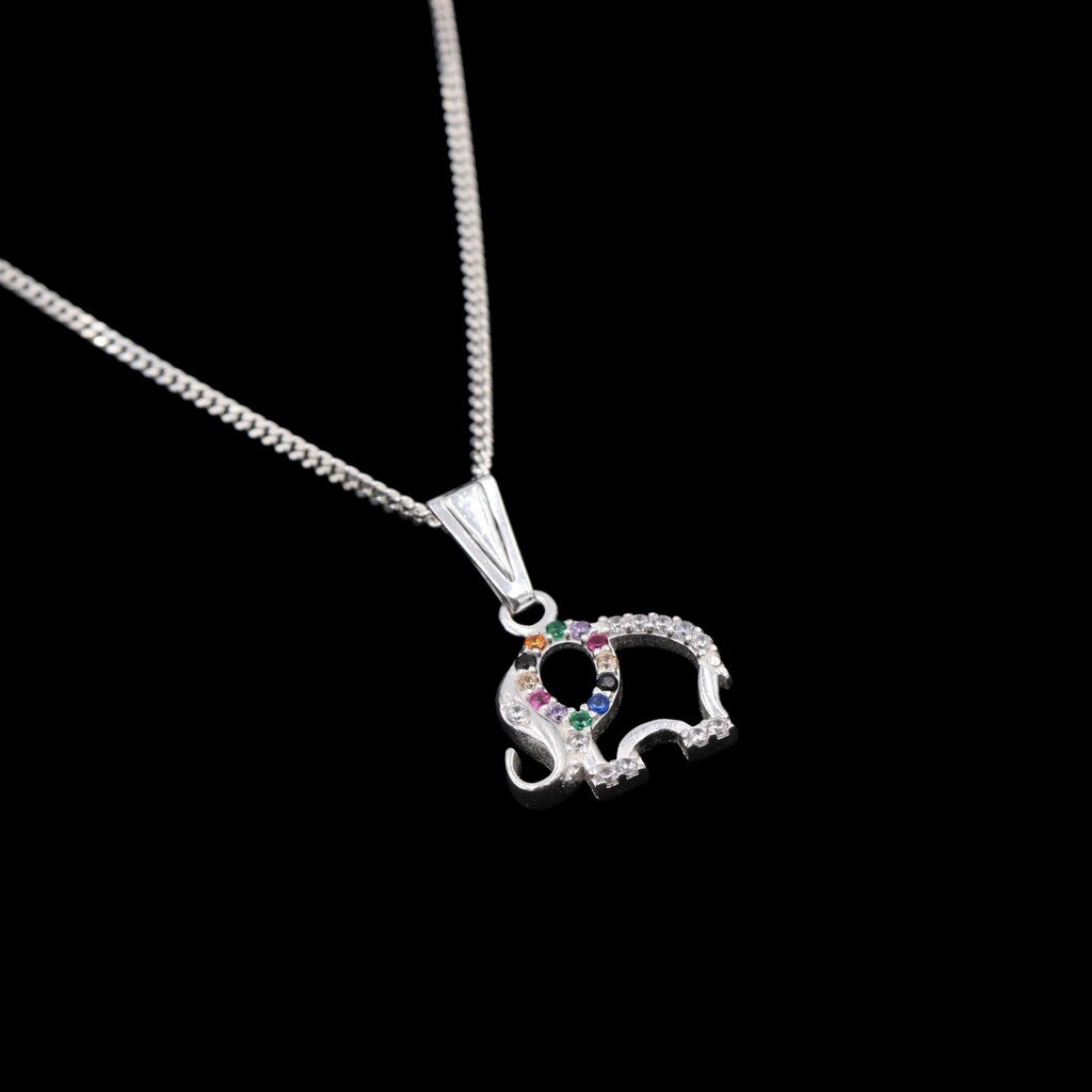 Dije De Elefante + Cadena en Plata .925