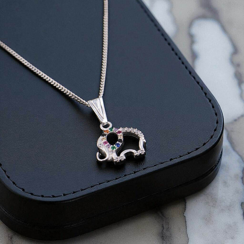 Dije De Elefante + Cadena en Plata .925