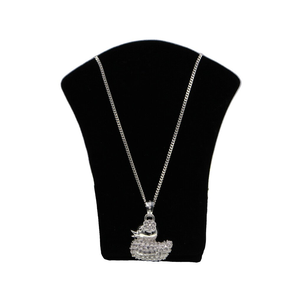 Dije De Pato + Cadena en Plata .925