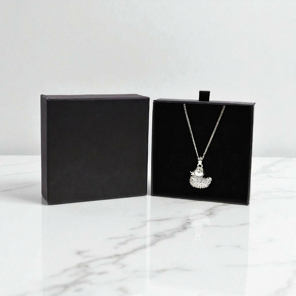 Dije De Pato + Cadena en Plata .925