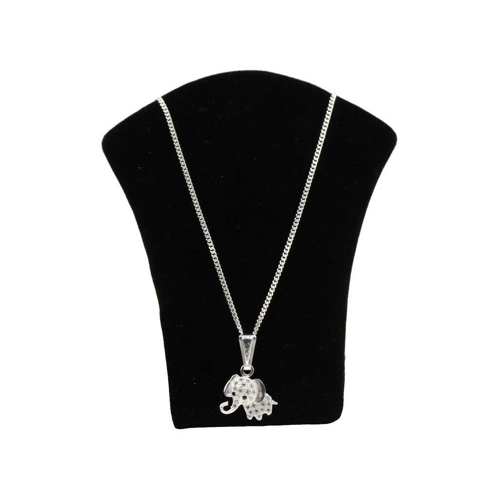 Dije De Elefante Blanco + Cadena en Plata .925