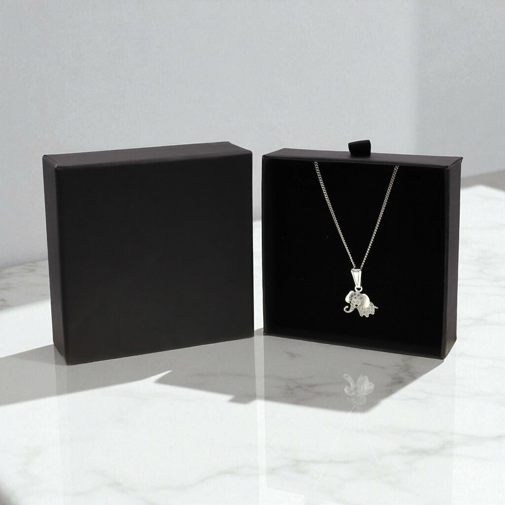 Dije De Elefante Blanco + Cadena en Plata .925