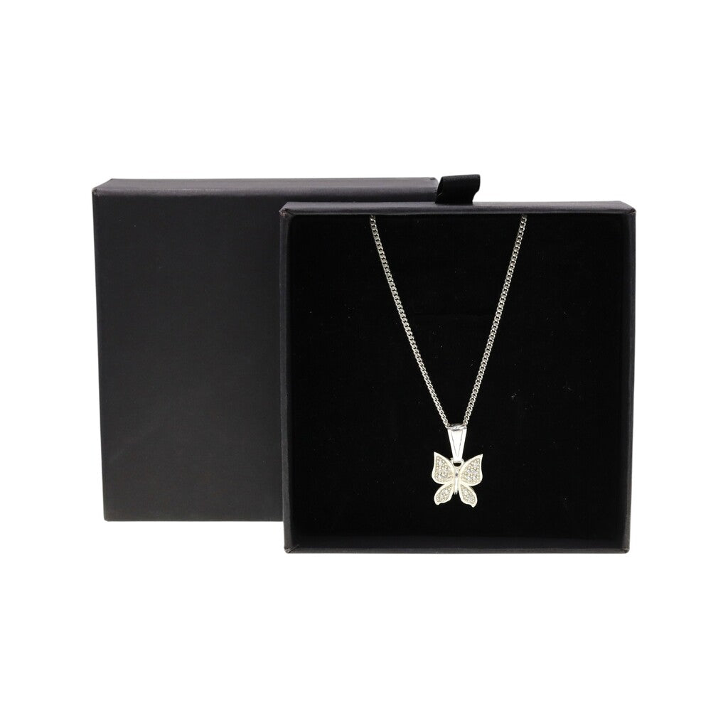 Dije De Mariposa + Cadena en Plata .925