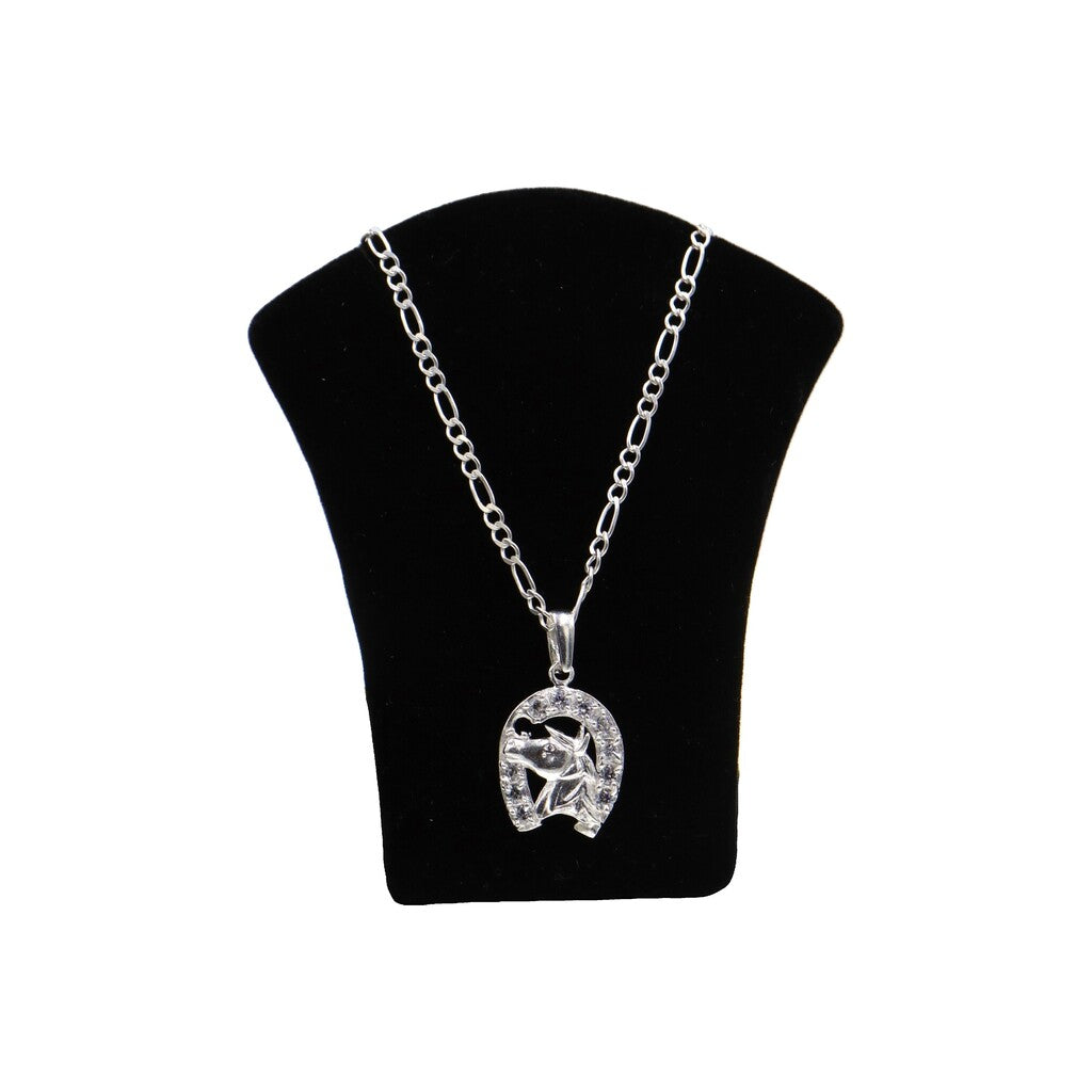 Dije Caballo Herradura + Cadena en Plata .925