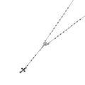 Rosario Laser Brillante De Plata Chico .925 60cm