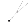 Rosario Laser Mate De Plata Chico .925 60cm