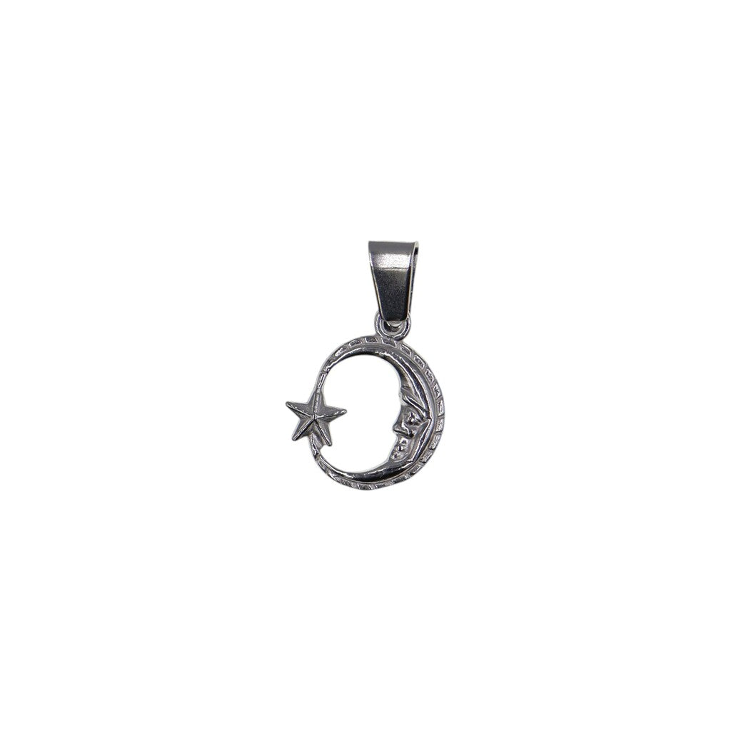 Dije Luna/Estrella + Cadena En Plata .925