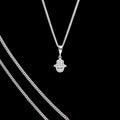 Dije Mano De Fatima Mini + Cadena En Plata .925