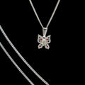 Dije Mariposa Multicolor + Cadena en Plata .925