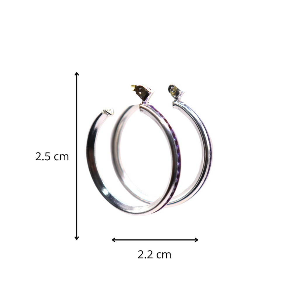 Aretes De Plata .925 Estilo Moradas Medianas