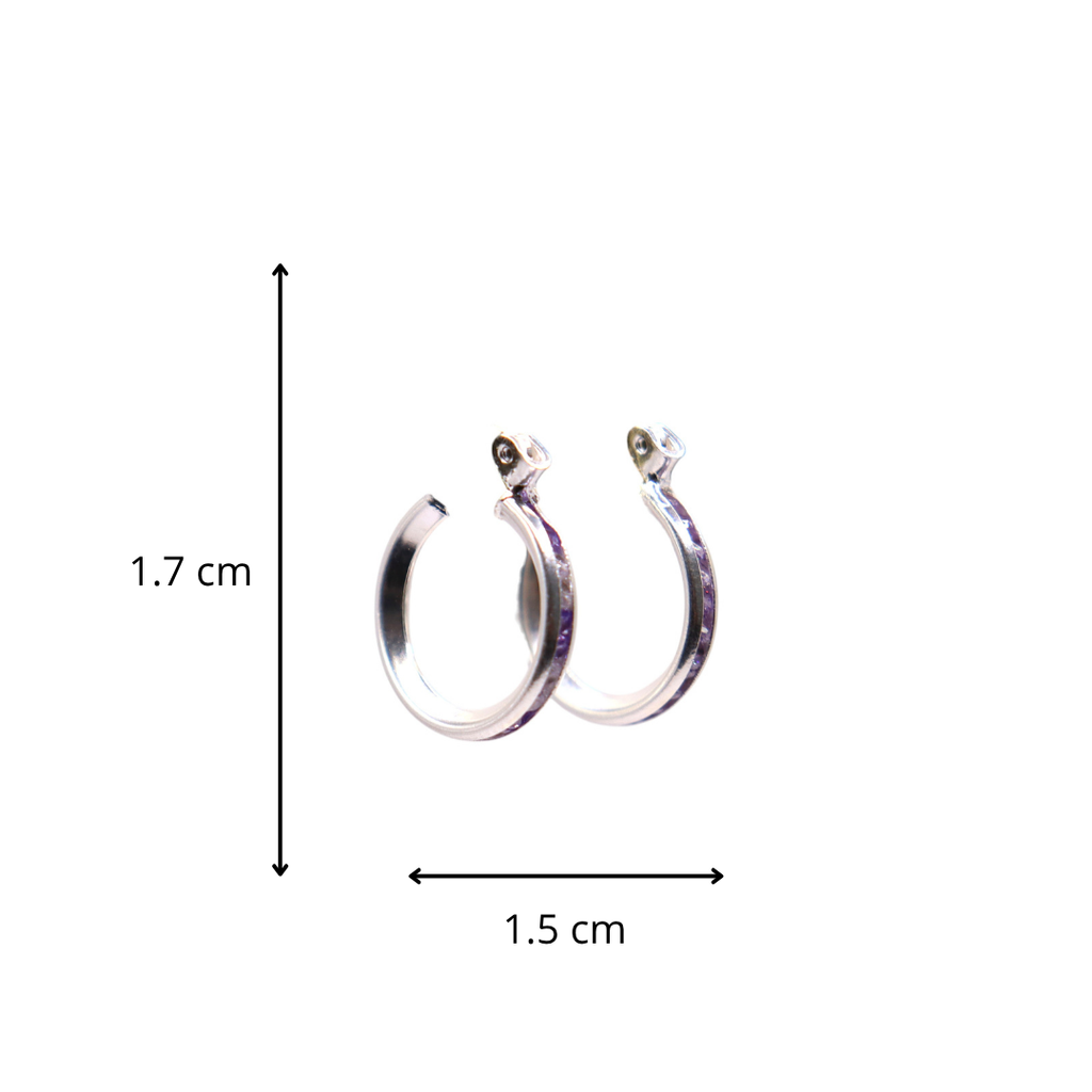 Aretes De Plata .925 Estilo Morado Tamaño Mini