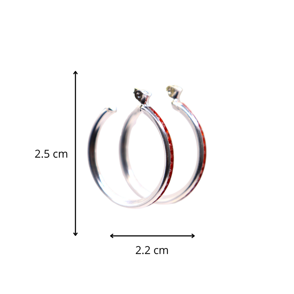 Aretes De Plata .925 Estilo Naranja Medianas