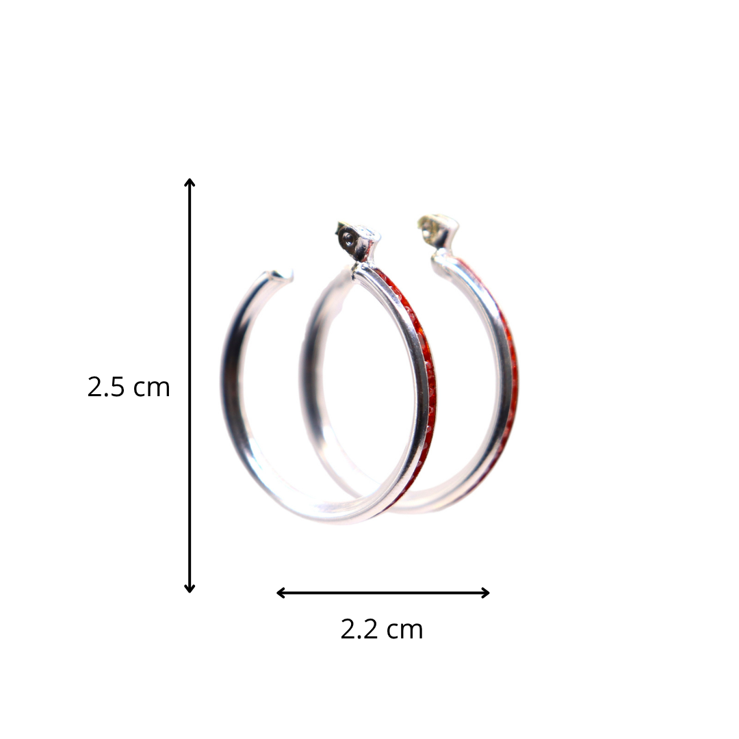 Aretes De Plata .925 Estilo Naranja Medianas