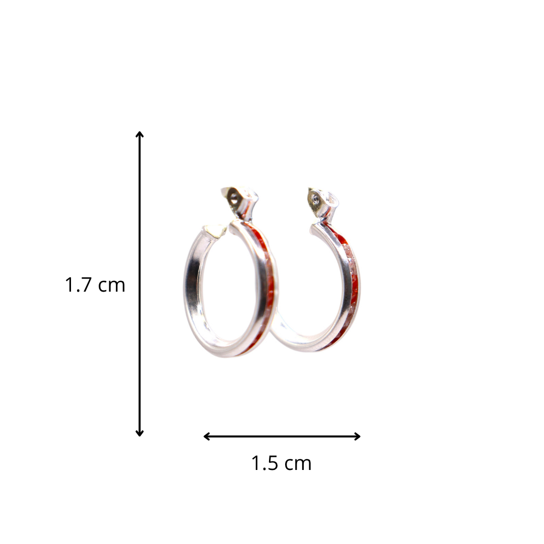 Aretes De Plata .925 Estilo Naranja Tamaño Mini