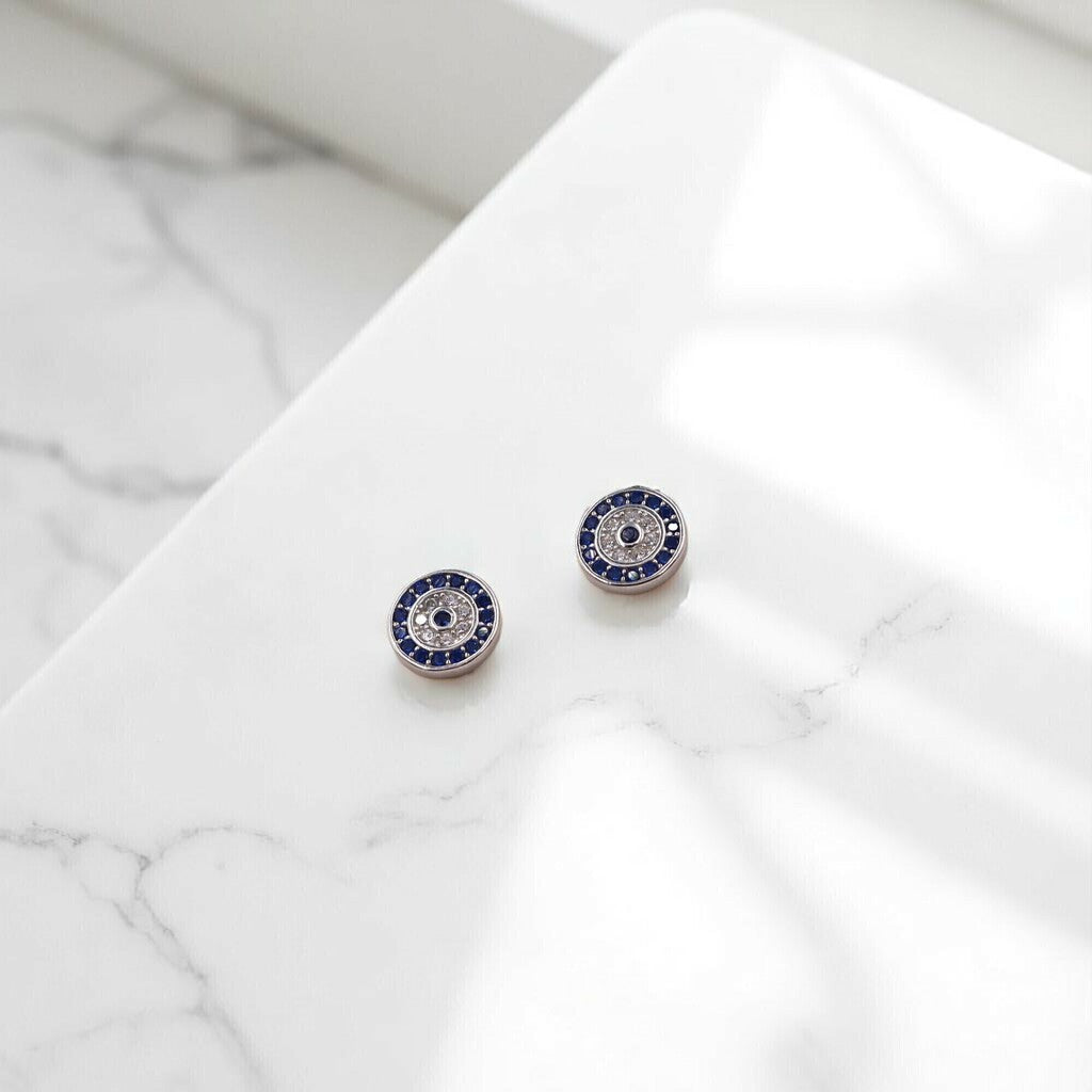 Broquel Ojo Turco Azul de Plata .925