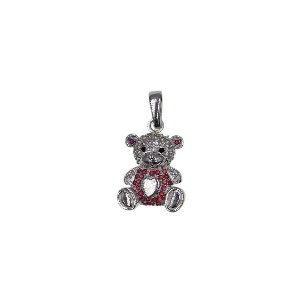 Dije Oso Circonia + Cadena en Plata .925