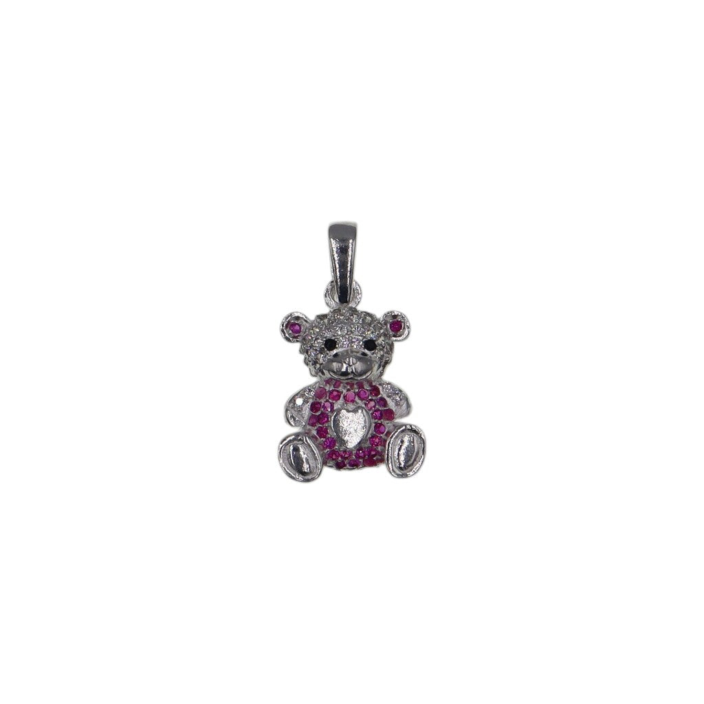 Dije Oso Circonia + Cadena en Plata .925