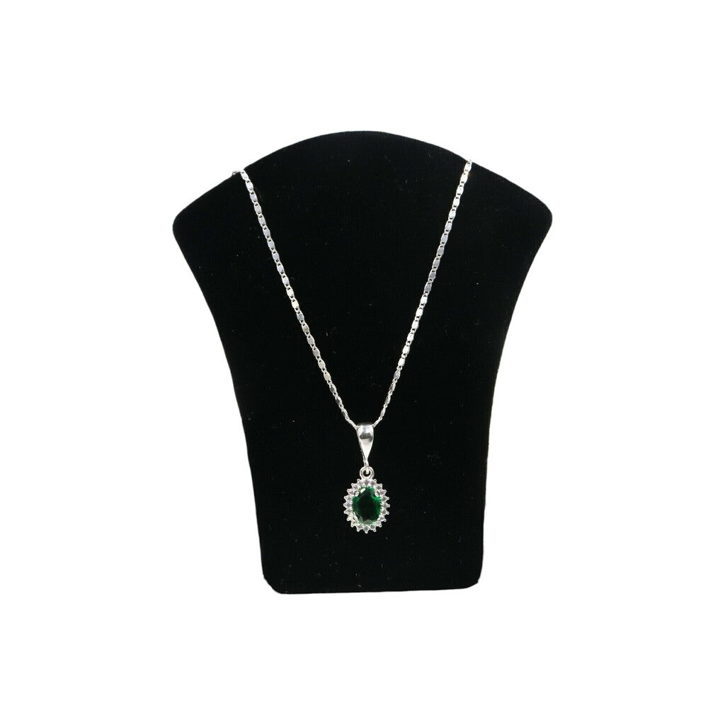 Juego de Ovalo Verde de Plata .925