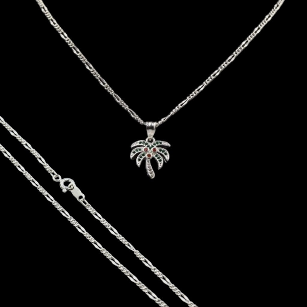 Dije Palmera + Cadena en Plata .925