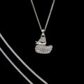 Dije De Pato + Cadena en Plata .925