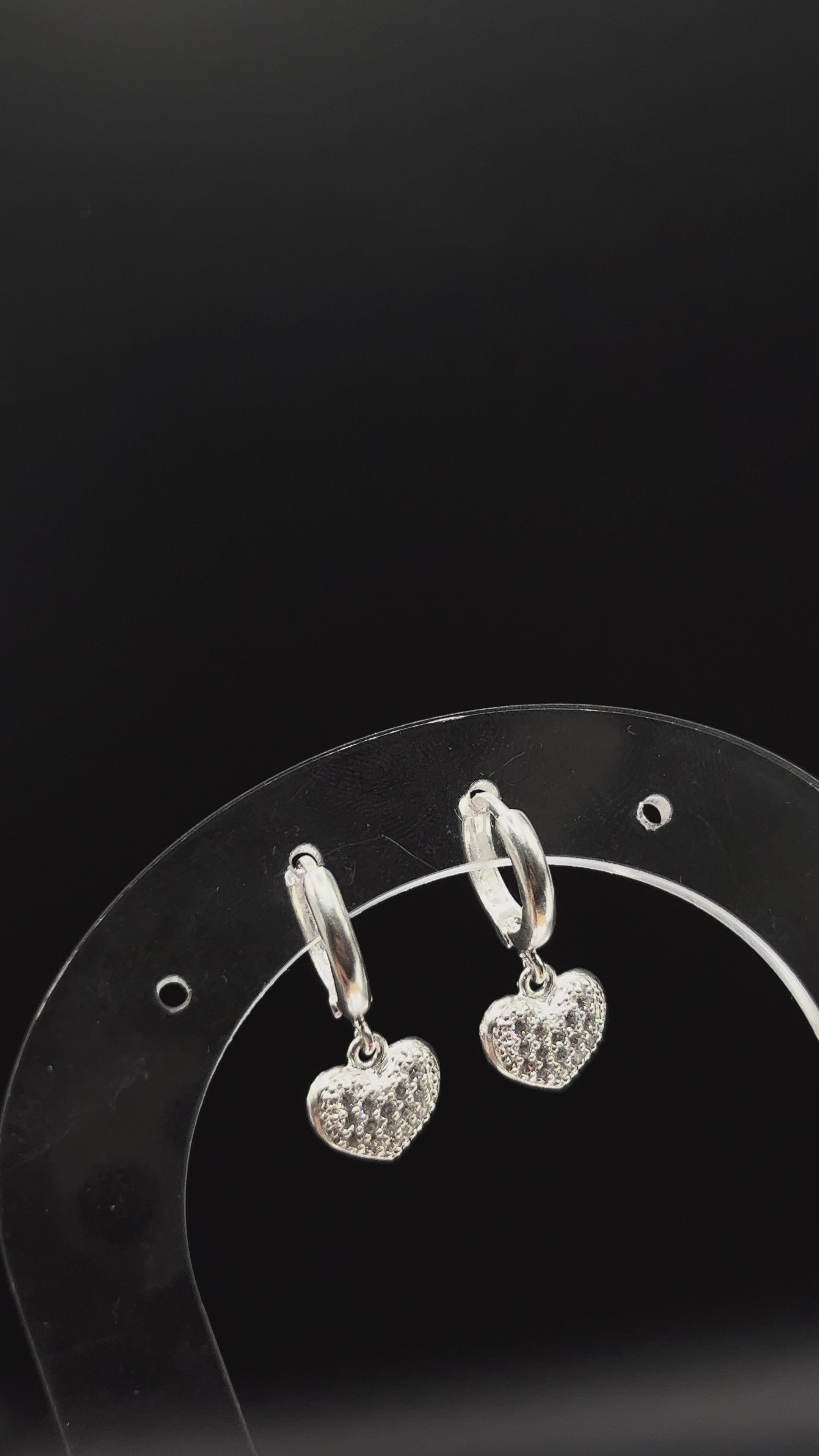 Aretes de Corazon de Plata .925