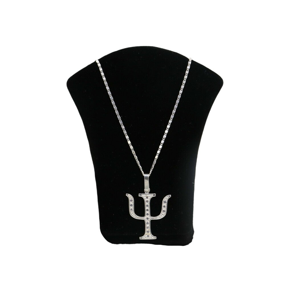 Dije Símbolo Griego Psi Ψ + Cadena en Plata .925