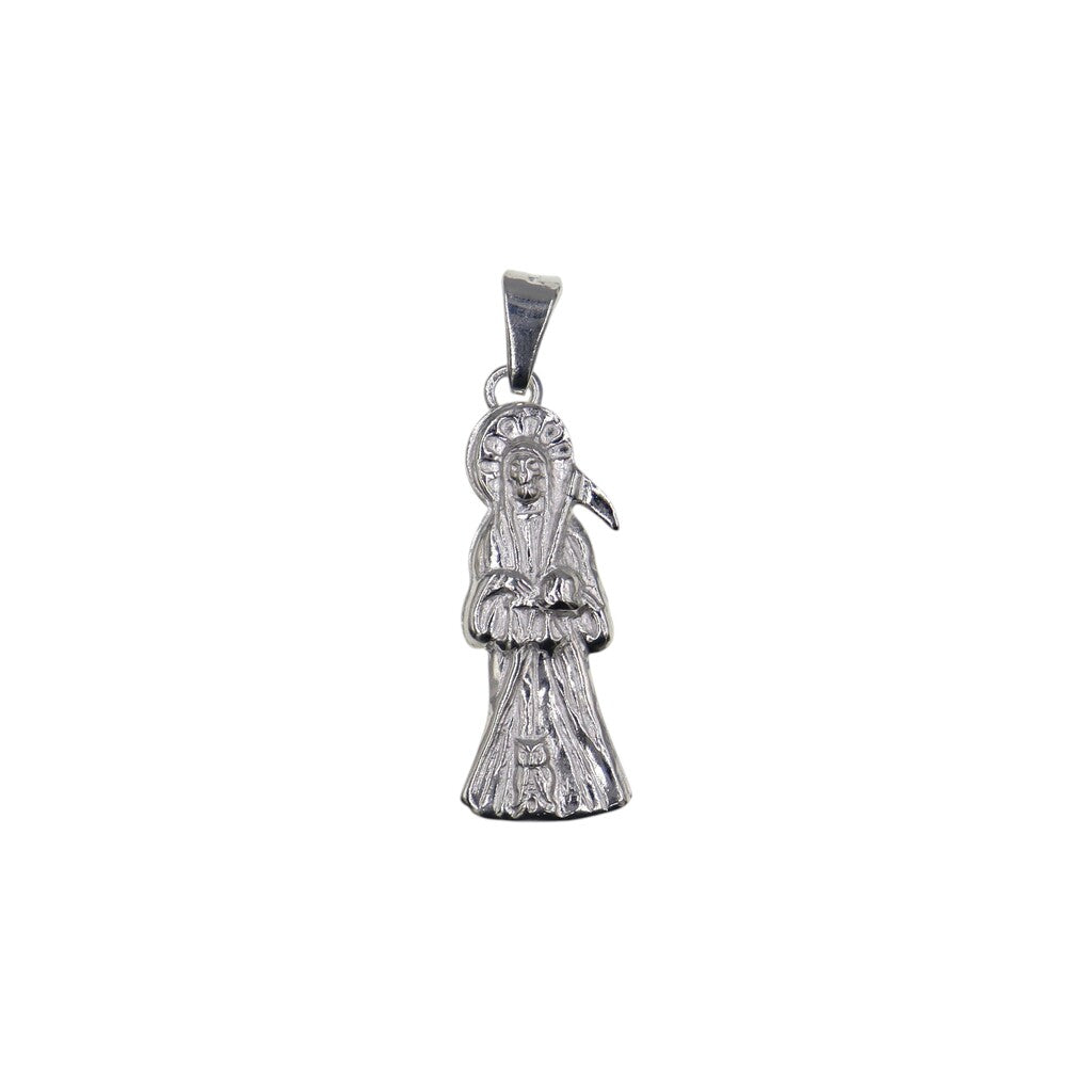 Dije Santa Muerte + Cadena En Plata .925