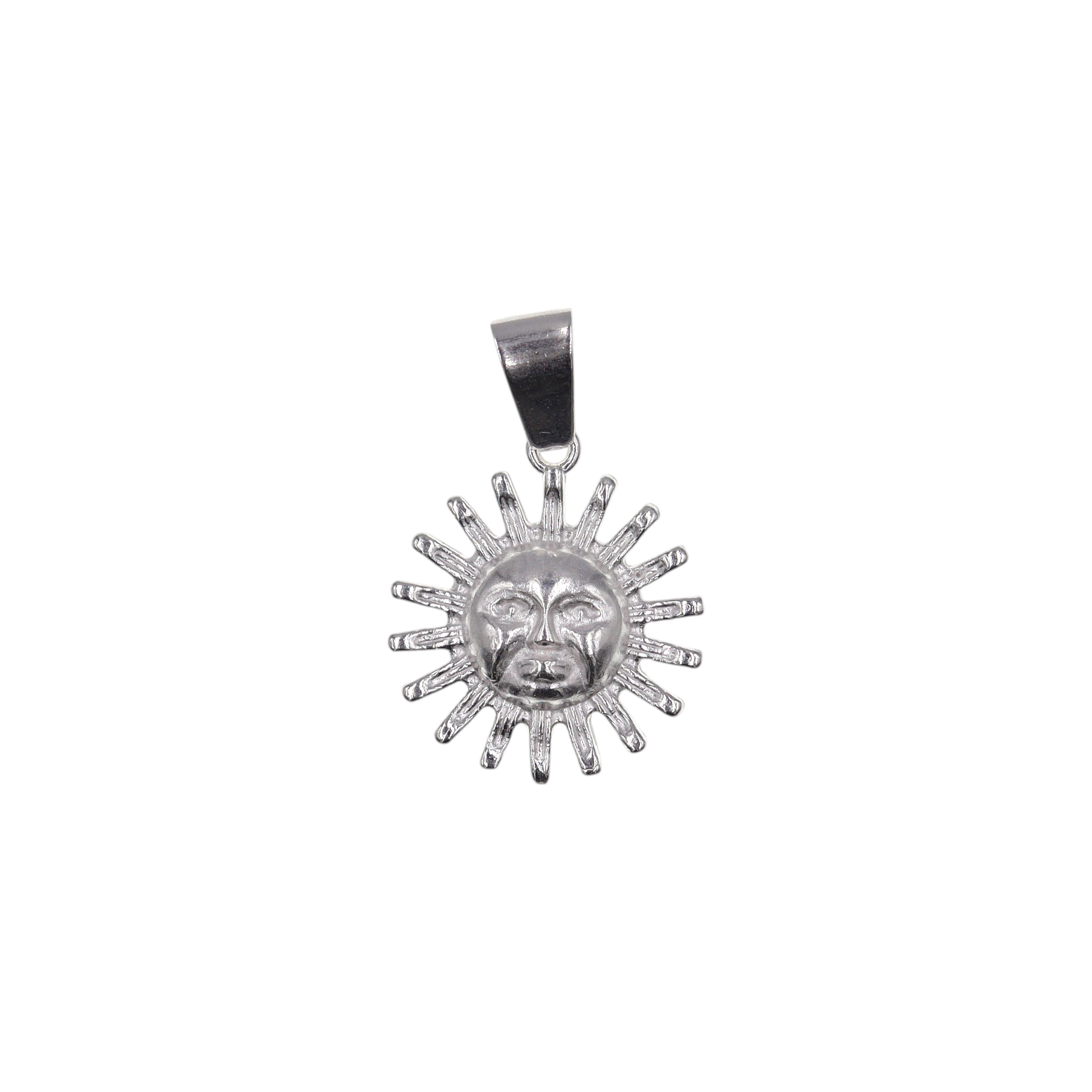 Dije De Sol + Cadena En Plata .925