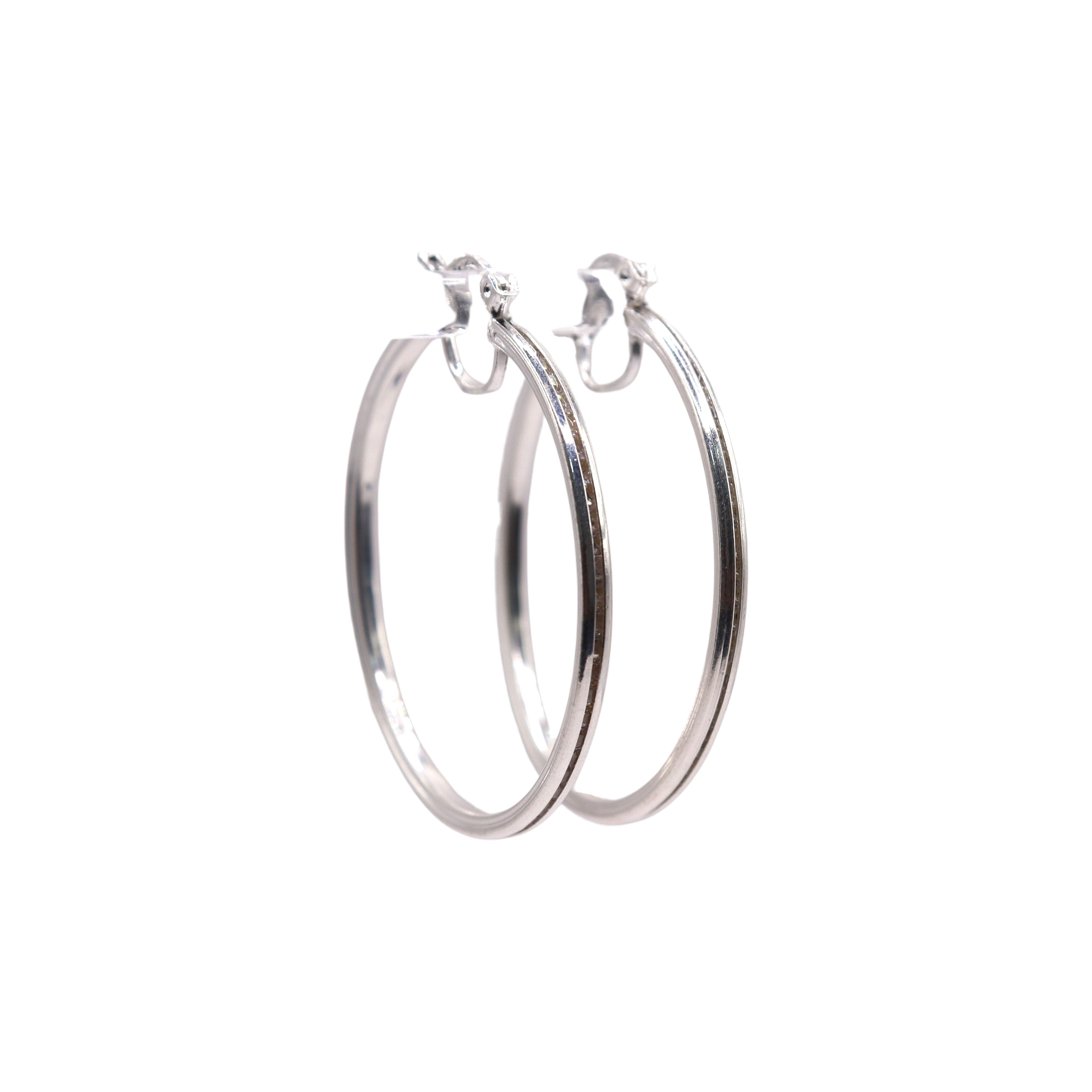 Aretes De Plata .925 Estilo Blancas Grandes