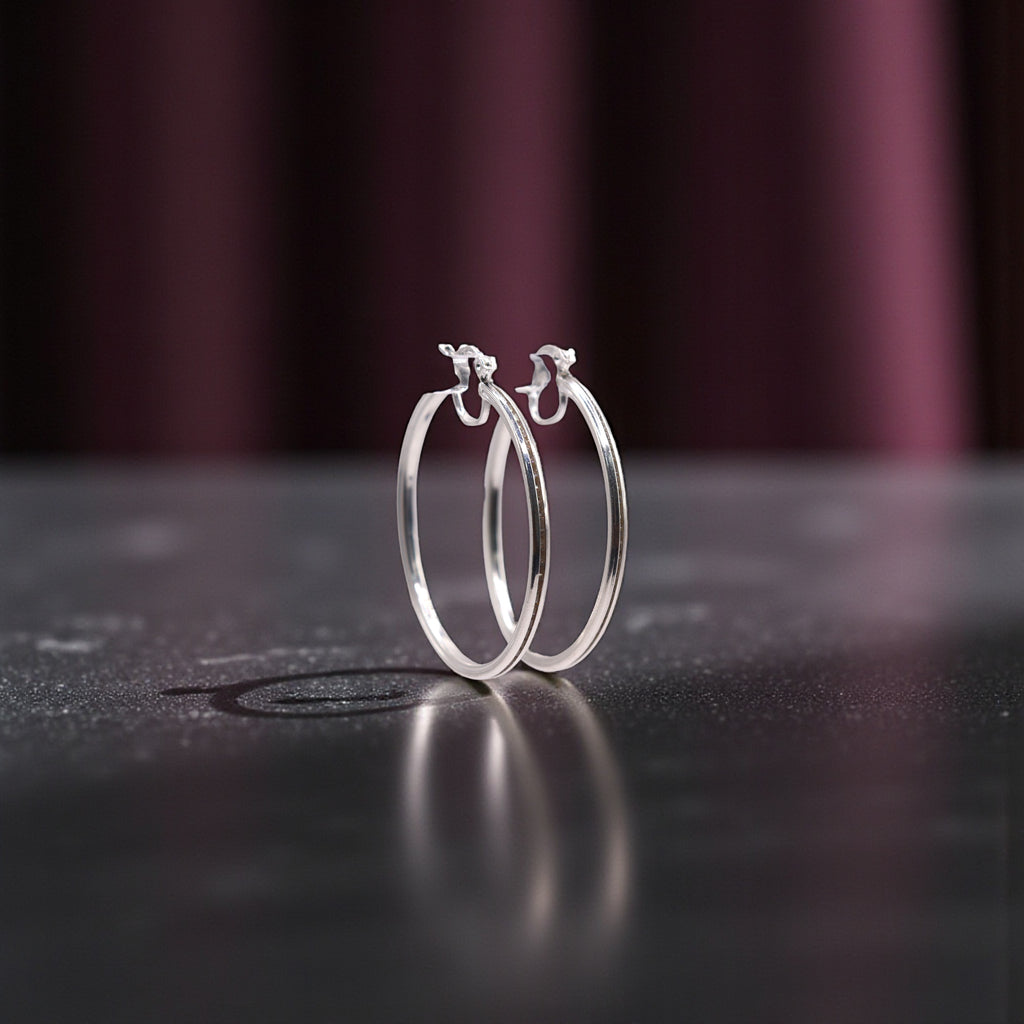 Aretes De Plata .925 Estilo Blancas Grandes