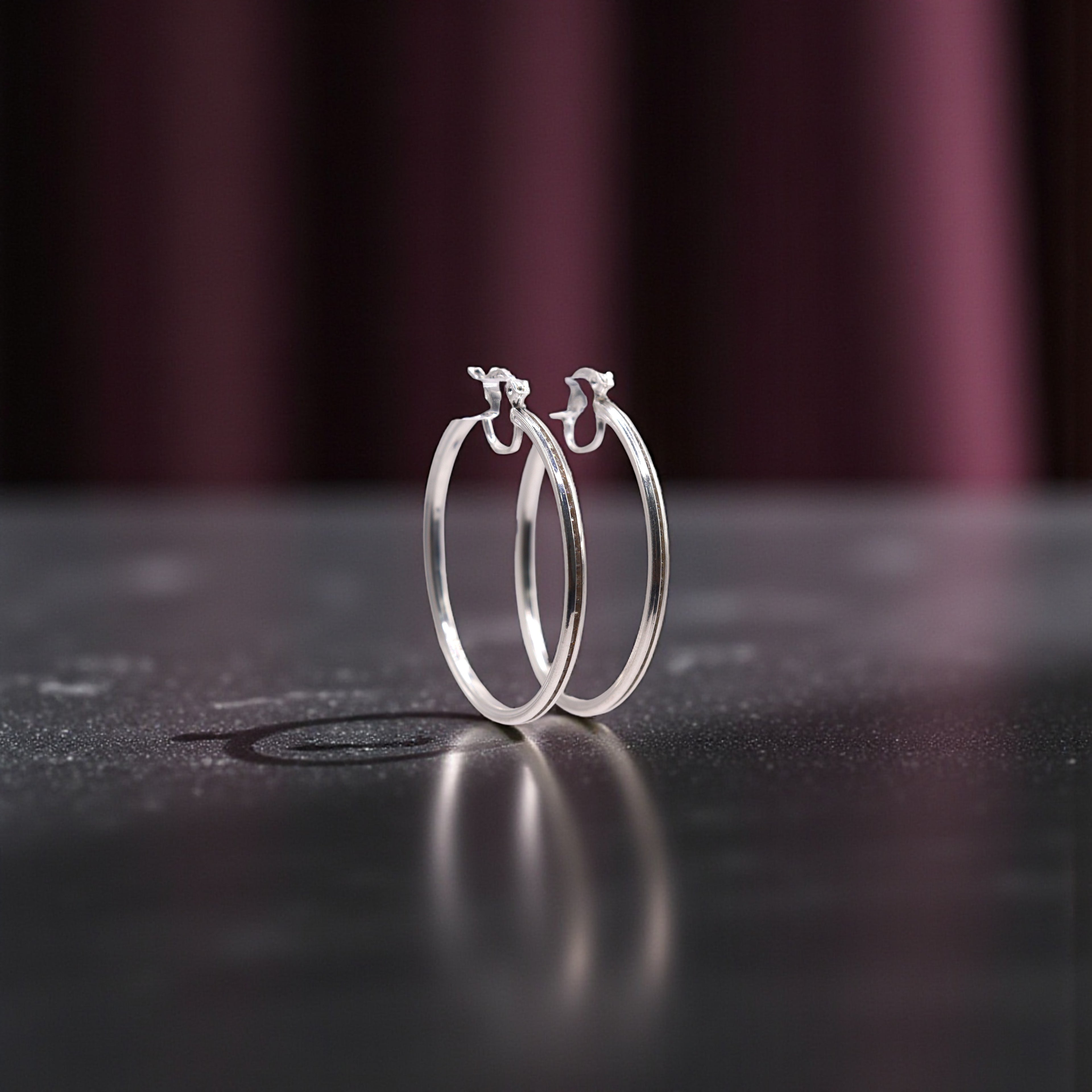 Aretes De Plata .925 Estilo Blancas Grandes