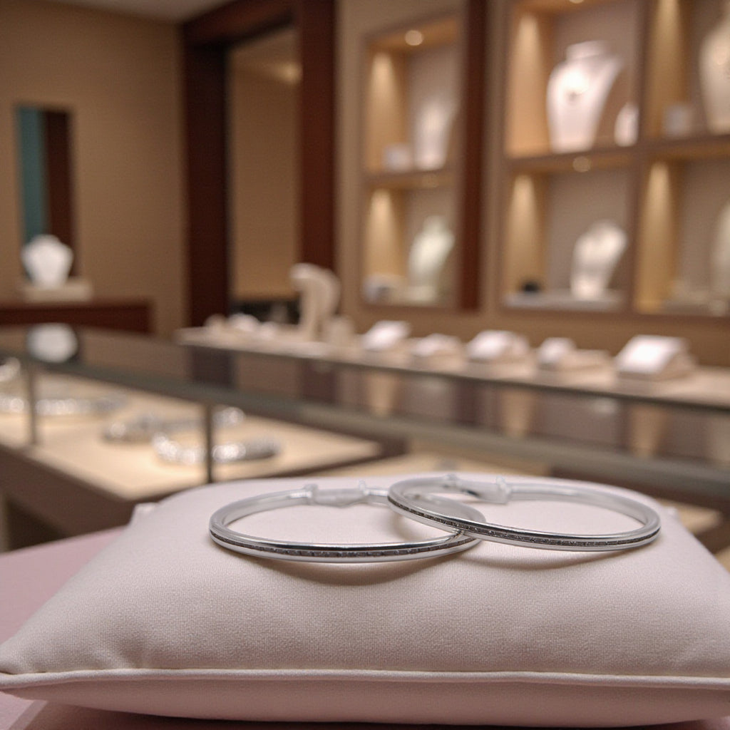 Aretes De Plata .925 Estilo Blancas Grandes