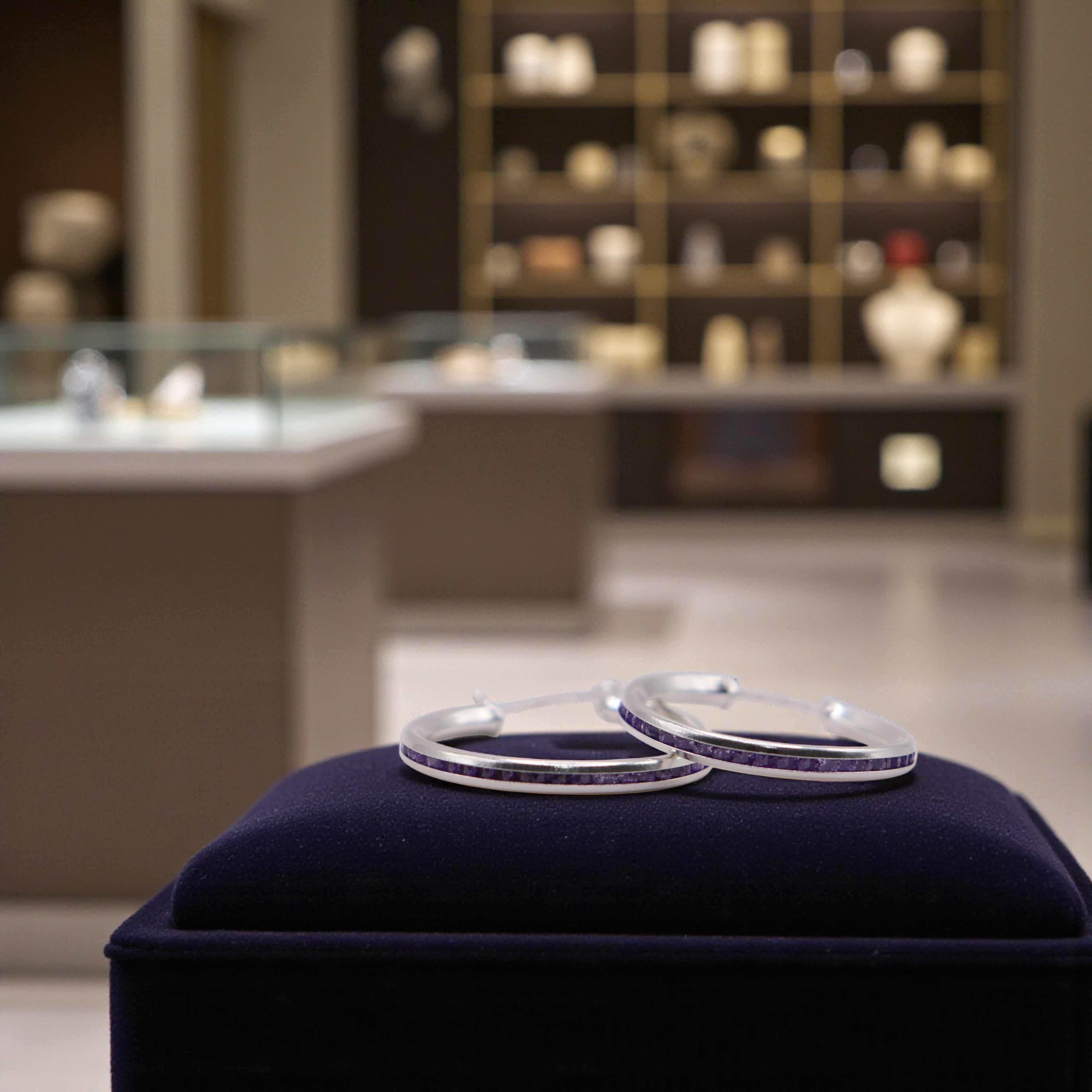 Aretes De Plata .925 Estilo Moradas Medianas