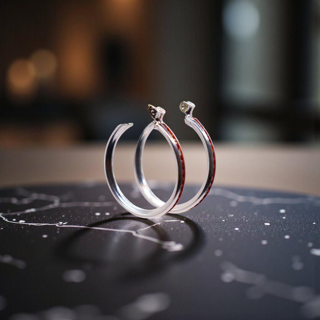 Aretes De Plata .925 Estilo Naranja Medianas